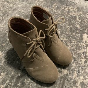 Taupe Suede TOMs booties